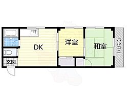 カーサビアンカ 2DKの間取図画像