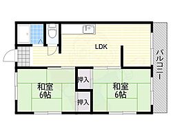 メゾンあびこ 2LDKの間取図画像