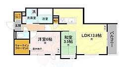 D-room Sumie East 2LDKの間取図画像