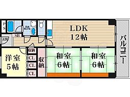 グランドパレス長居 3LDKの間取図画像