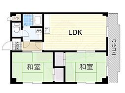 パークスクゥエアー長居 2DKの間取図画像