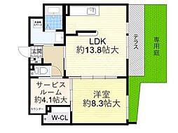 サンテ文の里ハイム 1SLDKの間取図画像