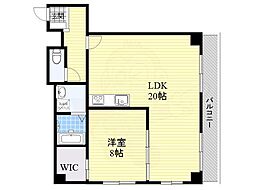 シティアーク天王寺 1LDKの間取図画像