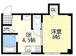 長居ホームプラザ 1DKの間取図画像