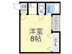 Sコート ワンルームの間取図画像
