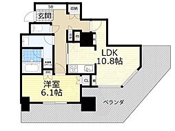 あべのグラントゥール 1LDKの間取図画像