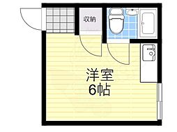 ヴィラ沢ノ町 ワンルームの間取図画像