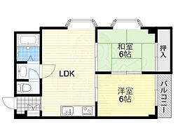 メゾンエルナード 2LDKの間取図画像