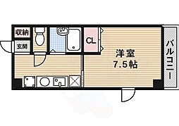 ヴィアナ阿倍野 1Kの間取図画像