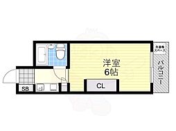 マンション中村 1Kの間取図画像