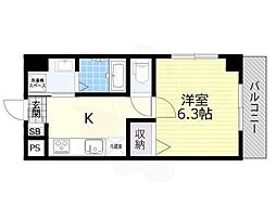 千葉・住吉 1Kの間取図画像