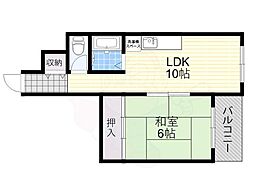 エバーグリーン 1LDKの間取図画像