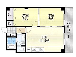 第2コーポラスROSA 2LDKの間取図画像