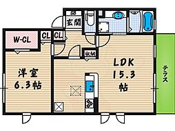 セジュールコートあべのSR 1LDKの間取図画像