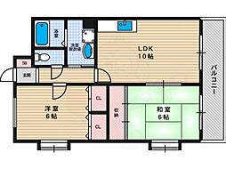 ラフォーレB 2LDKの間取図画像