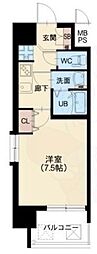 スプランディッド天王寺3 1Kの間取図画像