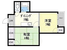 エミネンス長居 2DKの間取図画像