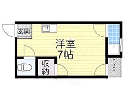 グランビルド長居 ワンルームの間取図画像