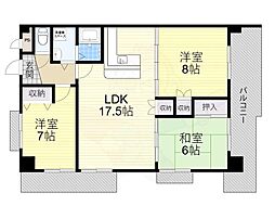 アビタシオン2 3LDKの間取図画像