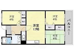 フィオーレ中井 3階3LDKの間取り