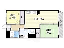 上野坂ハイツ 2LDKの間取図画像