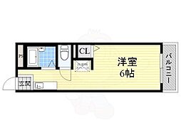 ヴィラージュみのお ワンルームの間取図画像