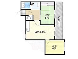 ベルフォーレ永楽荘 2LDKの間取図画像