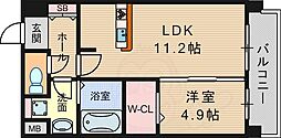 アグレアーブル 2階1LDKの間取り