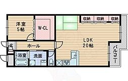 第2サンハイツ緑地公園 1LDKの間取図画像
