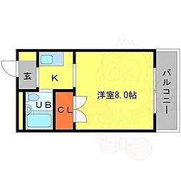 シャルムハイツ小野原 ワンルームの間取図画像