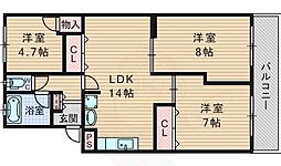 メゾン千里山 3LDKの間取図画像
