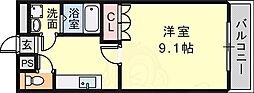 avenir千里中央 1Kの間取図画像