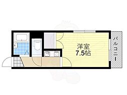 リーフ・宮山 1Kの間取図画像