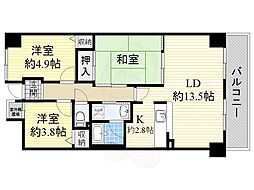 インプルーブ緑地公園 3LDKの間取図画像