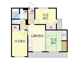 第20千里ハイツ 3LDKの間取図画像