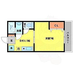 エストー1小野原 1DKの間取図画像