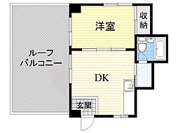 シャトー柴原 1DKの間取図画像