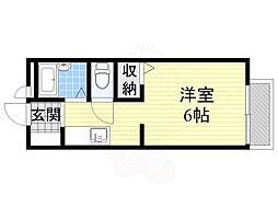 ル・クレール2 ワンルームの間取図画像