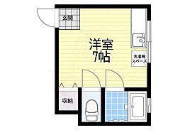 千里山S2ビル ワンルームの間取図画像