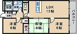 インペリアル南が丘 3LDKの間取図画像