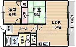 ルミエール桃山 2LDKの間取図画像