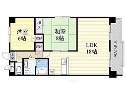 ローレル西緑丘 2LDKの間取図画像