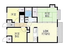 サン豊中 3LDKの間取図画像
