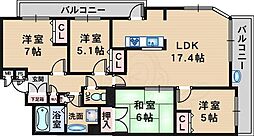セレッソコート千里中央アネックス 4LDKの間取図画像