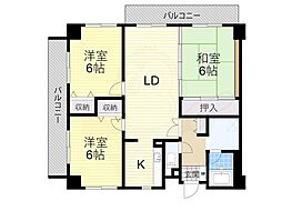 アビタシオン橋本1 3LDKの間取図画像