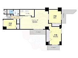 コート北千里A棟 3LDKの間取図画像