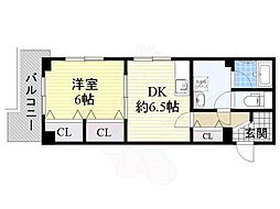千里ハイツ 1DKの間取図画像