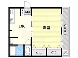 相互マンション 1DKの間取図画像