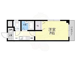 京阪本線 樟葉駅 徒歩19分の賃貸マンション 2階1Kの間取り