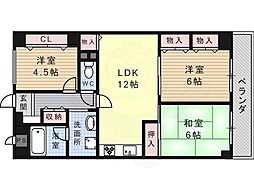 カサエステ一番館 3LDKの間取図画像